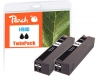319339 - Cartuccia d'inchiostro Peach doppio pacchetto nero compatibile con No. 980 bk*2, D8J10A*2 HP