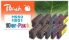 319989 - Peach Pack de 10 cartouches d'encre compatible avec No. 950, No. 951, CN049A, CN050A, CN051A, CN052A HP