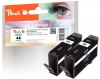 Peach Doppelpack Tintenpatronen schwarz kompatibel zu  HP No. 655 bk*2, CZ109AE