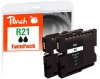 320556 - Peach Twin Pack Cartuccia d'inchiostro nero compatibile con GC21K, 405532 Ricoh