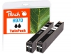 320090 - Peach Doppelpack Tintenpatrone schwarz kompatibel zu No. 970 bk*2, CN621A*2 HP